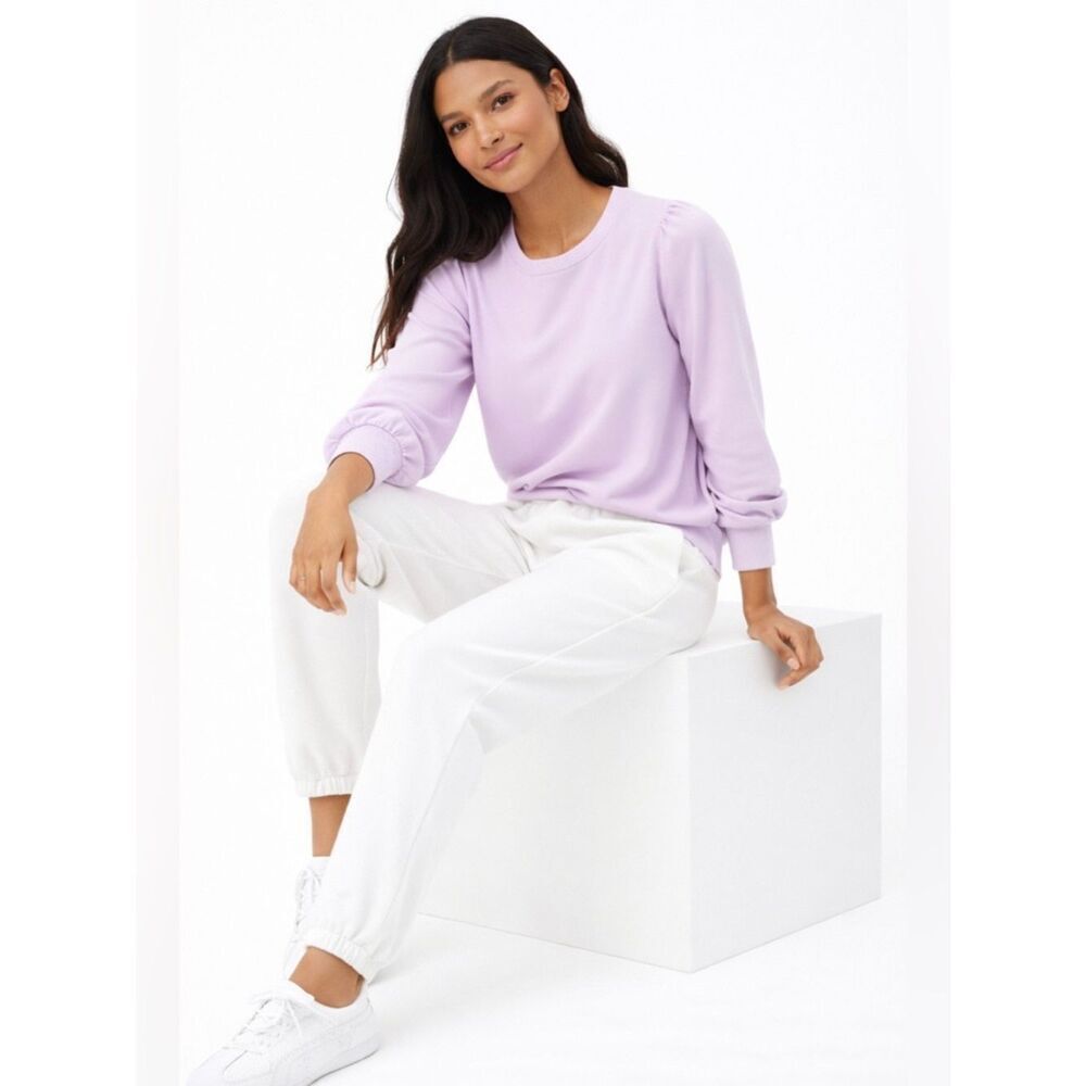 Women's French Terry Puff Sleeve Sweatshirt Wisteria